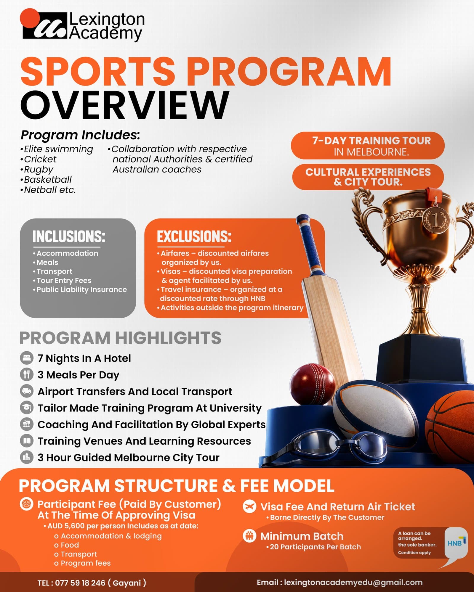 Lexington Academy Melbourne sports program overview